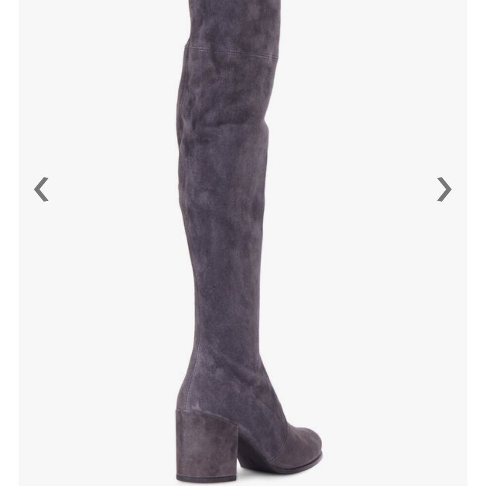 Stuart Weitzman Tieland Over Knee Suede Boots, Dark grey/Slate, Size 8M